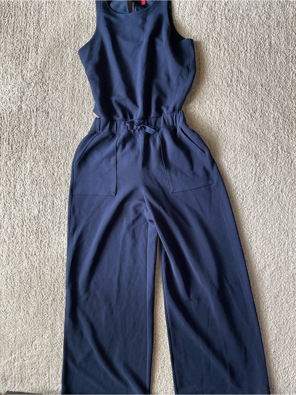 Spanx Airessentials French Rib Jumpsuit in Timeless Navy Blue - Picture 4 of 8